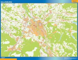 Mapa de Salzsburgo en Austria plastificado