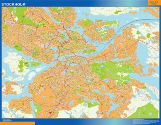 Mapa de Stockholm en Suecia plastificado