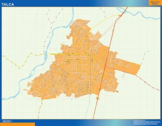Mapa de Talca en Chile plastificado
