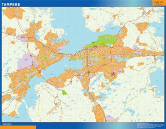 Mapa de Tampere en Finlandia plastificado