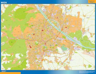 Mapa de Viena en Austria plastificado