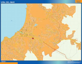 Mapa de Viña del Mar en Chile plastificado
