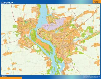 Mapa de Zaporijia en Ucrania plastificado
