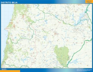 Mapa distrito Beja plastificado