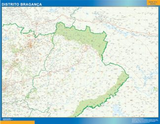 Mapa distrito Bragança plastificado