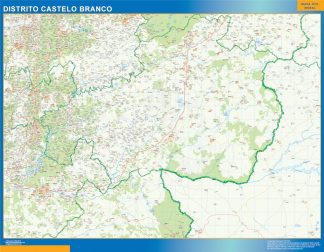 Mapa distrito Castelo Branco plastificado