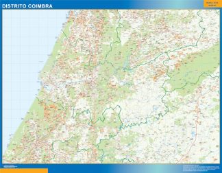 Mapa distrito Coimbra plastificado