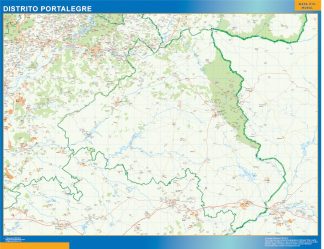 Mapa distrito Portalegre plastificado