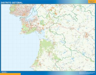 Mapa distrito Setubal plastificado