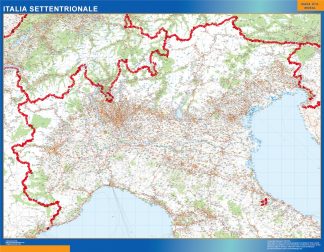 Mapa norte Italia carreteras plastificado