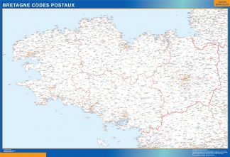 Mapa región Bretagne postal plastificado