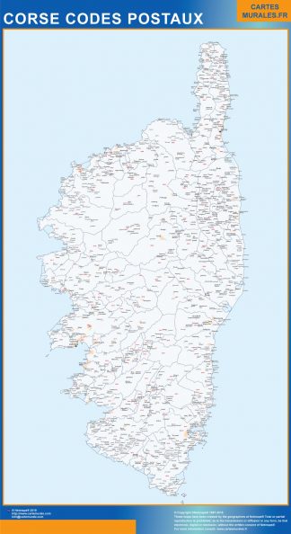 Mapa región Corse postal plastificado