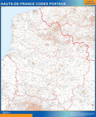 Mapa región Hauts de France postal plastificado