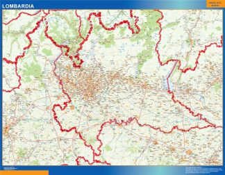 Mapa región Lombardia plastificado