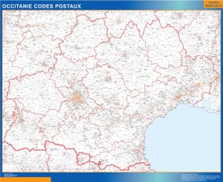 Mapa región OccitanIe postal plastificado