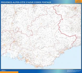Mapa región Provence-alpes cote azur postal plastificado