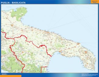 Mapa región Puglia plastificado