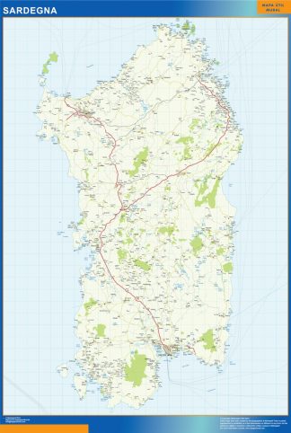 Mapa región Sardegna plastificado