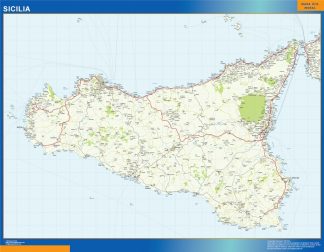 Mapa región Sicilia plastificado
