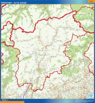 Mapa región Trentino Alto Adige plastificado