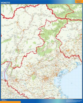 Mapa región Veneto plastificado