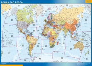Mapamundi Fao Areas Pesca plastificado