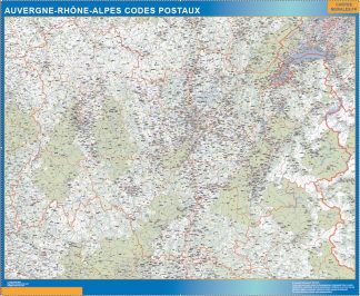 Región Auvergne-Rhone-Alpes codigos postales plastificado