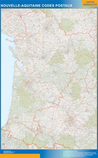 Región Nouvelle Aquitaine codigos postales plastificado